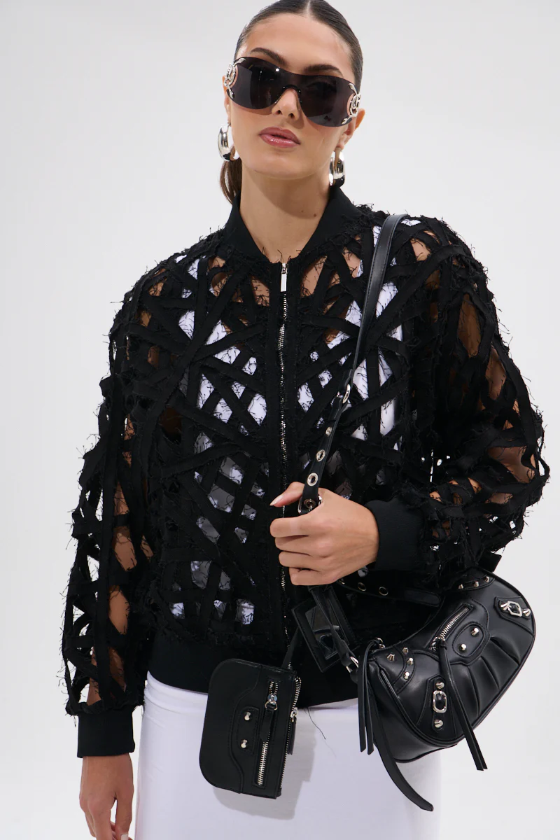 IONA CUTOUT DENIM BOMBER - Image 5