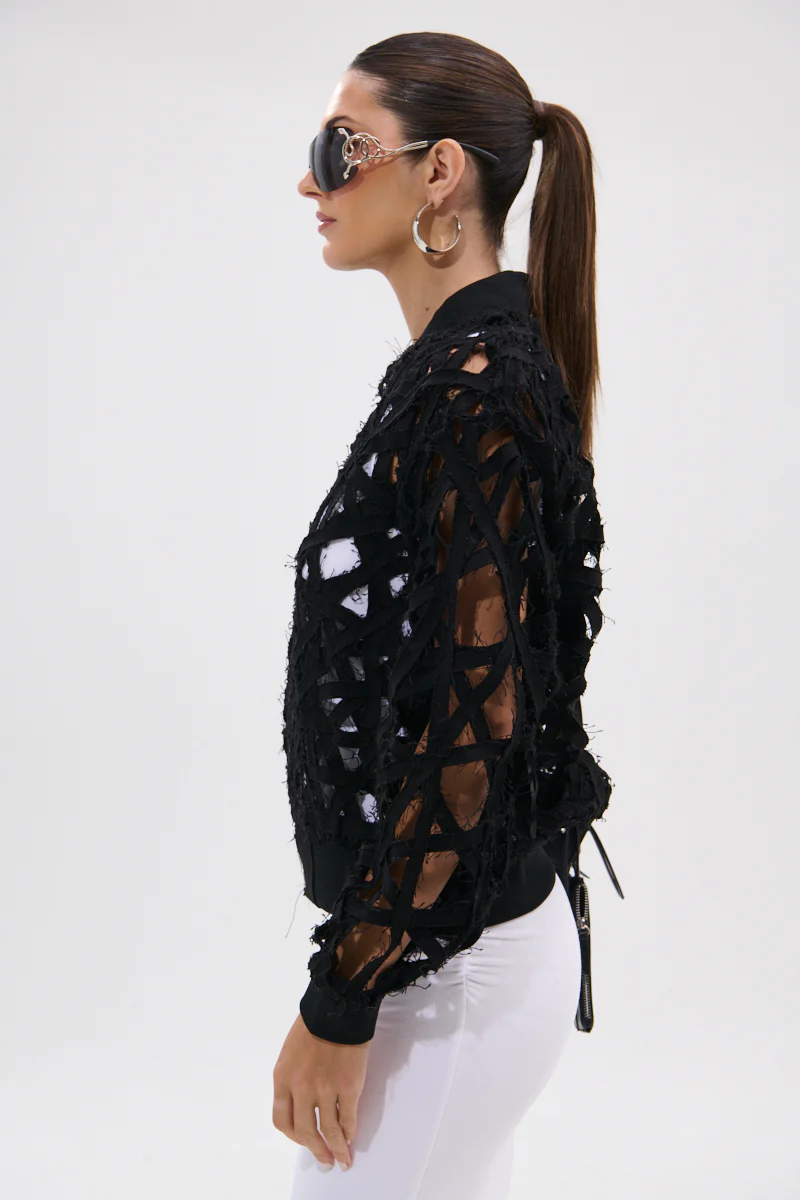IONA CUTOUT DENIM BOMBER - Image 6