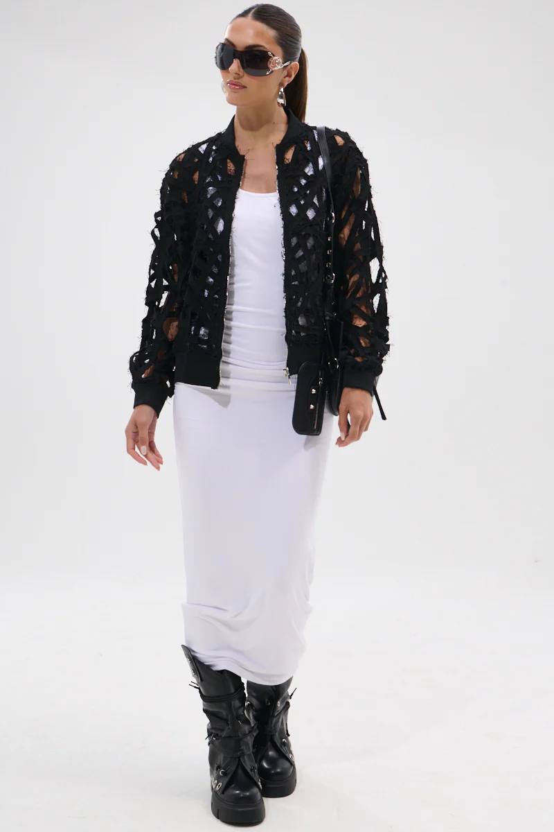 IONA CUTOUT DENIM BOMBER - Image 9
