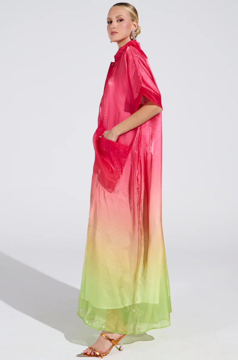 ISLA OMBRE OVERSIZED SATIN JUMPSUIT IN PINK - Image 5