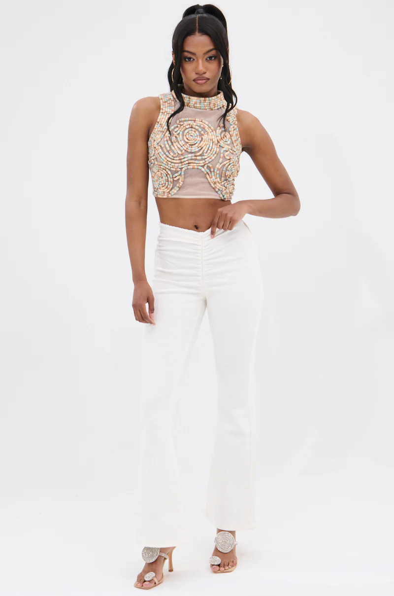 ISLAND VIBES MOCK NECK TEXTURED SLEEVELESS TOP - Image 6