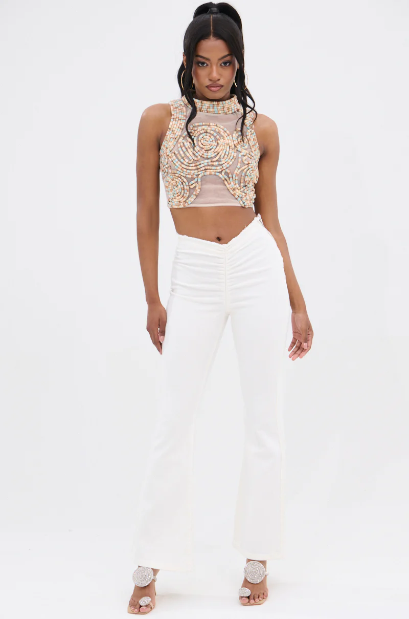 ISLAND VIBES MOCK NECK TEXTURED SLEEVELESS TOP - Image 7