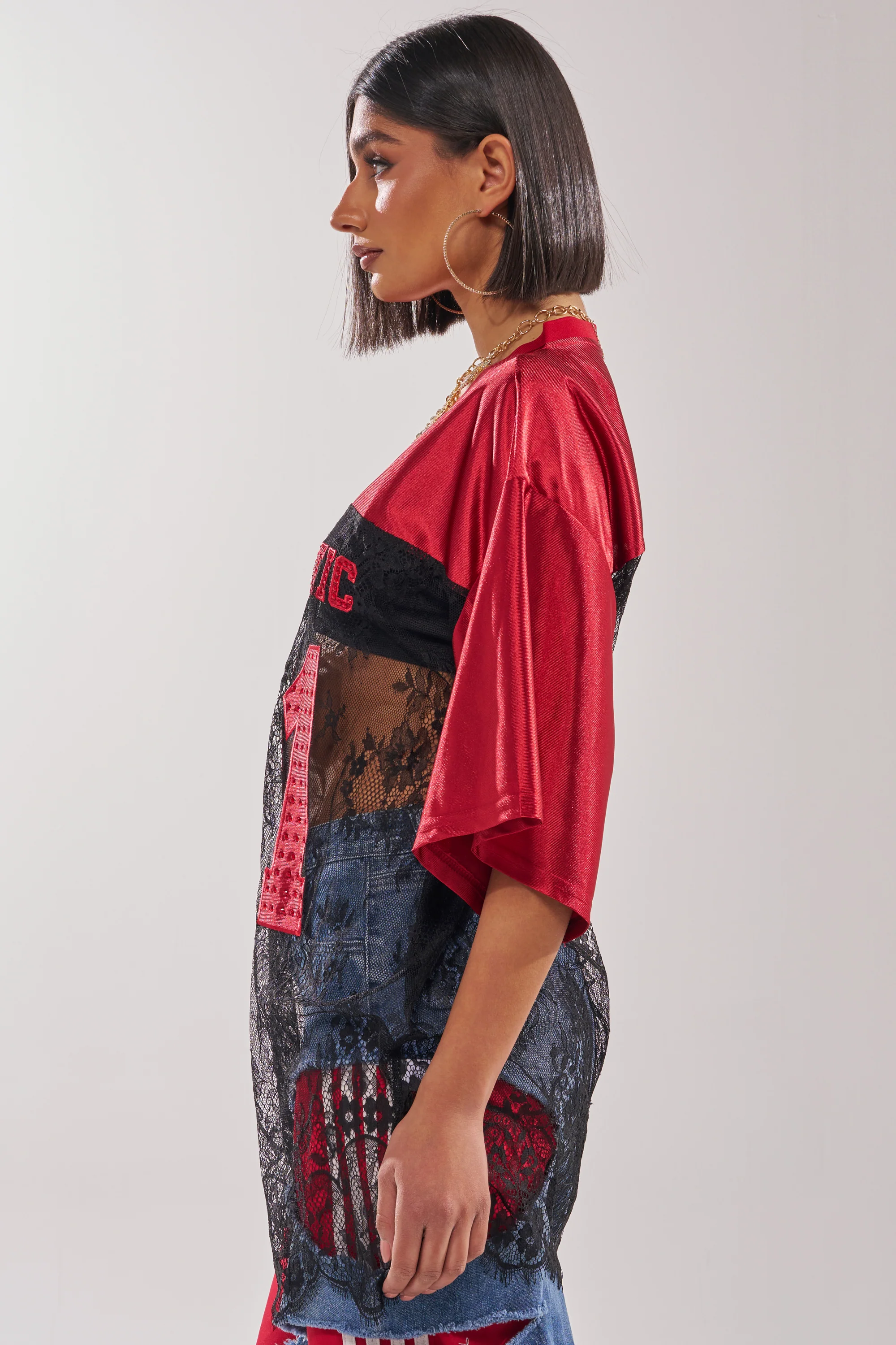 IT GIRL LACE JERSEY DRESS - Image 11
