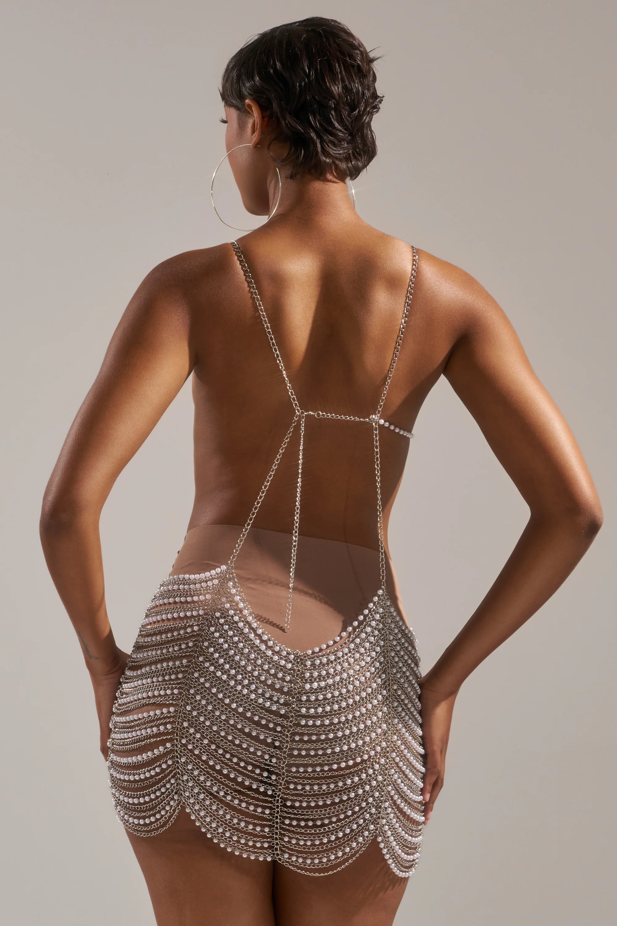 ITS GIVING DRAMA CHAIN MINI DRESS - Image 4