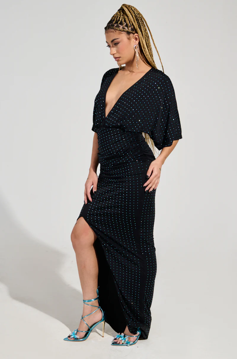 IT'S GIVING HOLIDAY RHINESTONE MAXI DRESS - Image 3