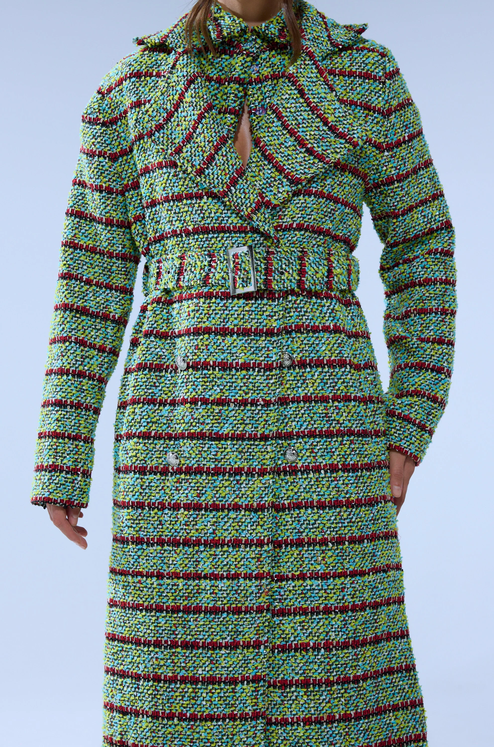 IT'S GIVING LUCK TWEED TRENCH - Image 12