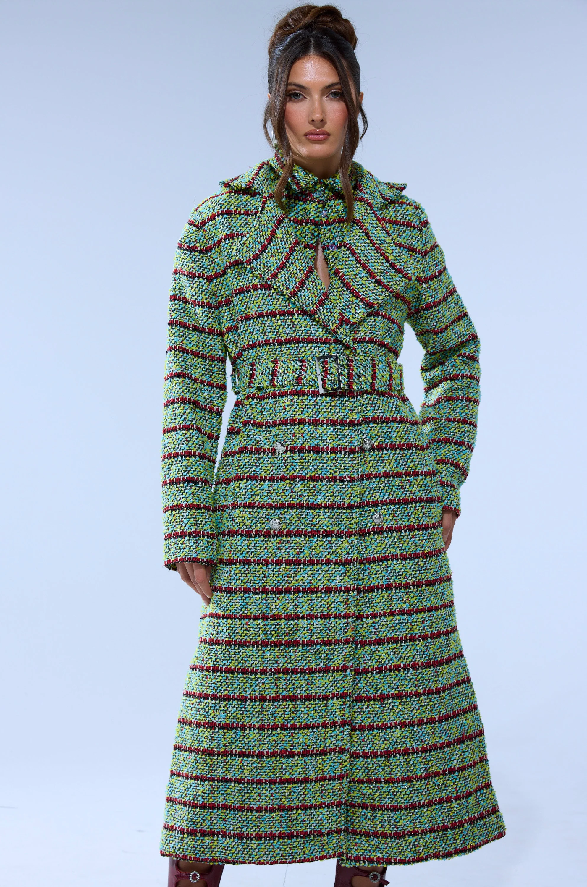 IT'S GIVING LUCK TWEED TRENCH - Image 4