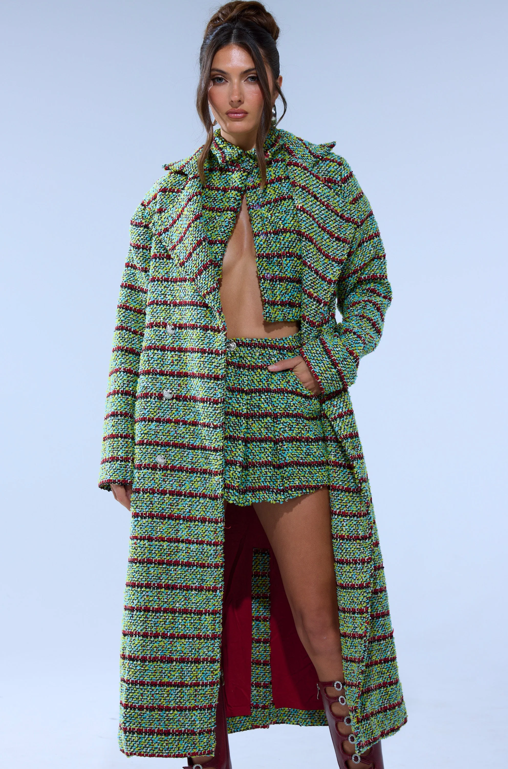 IT'S GIVING LUCK TWEED TRENCH - Image 5