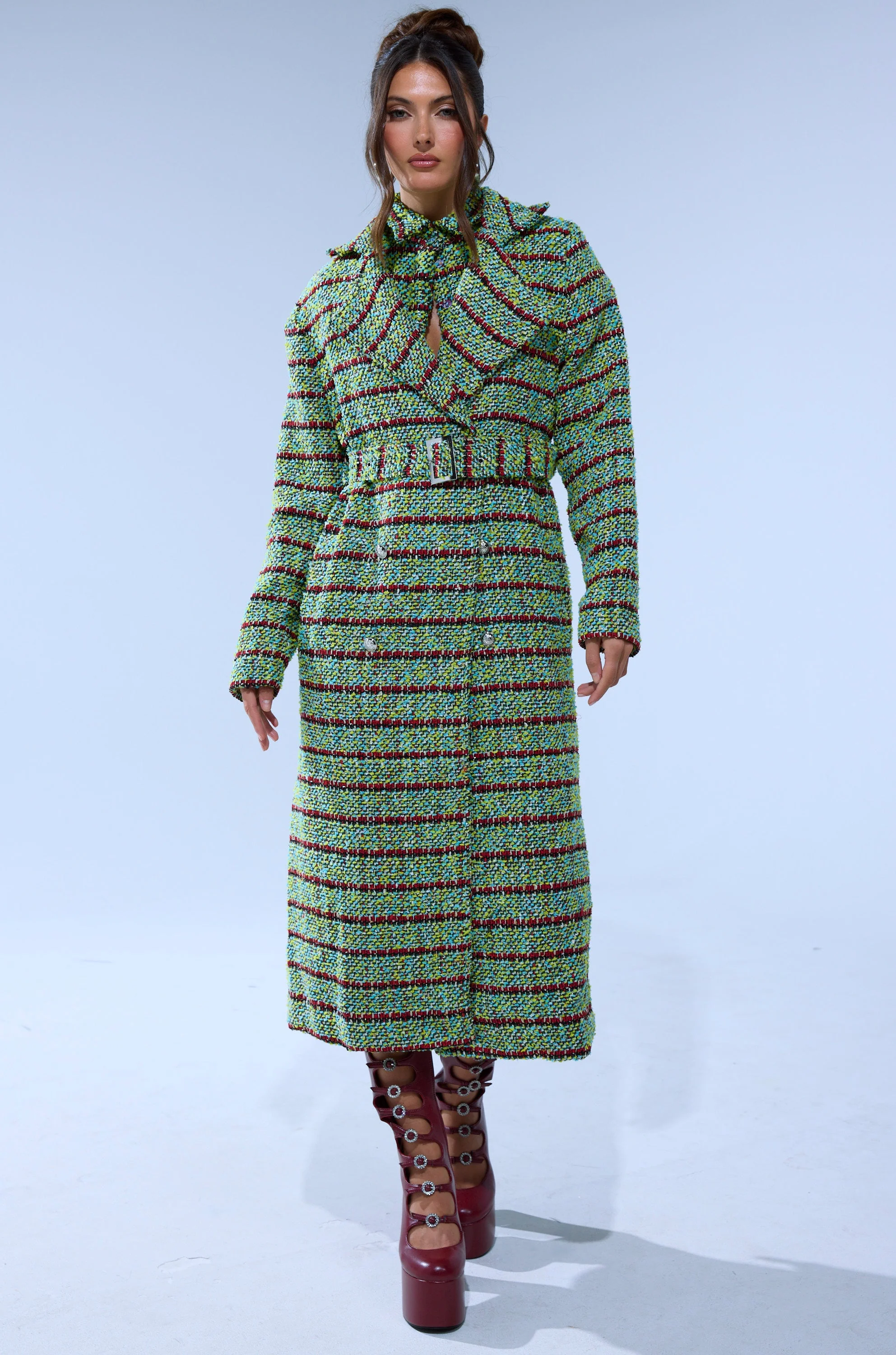 IT'S GIVING LUCK TWEED TRENCH - Image 8