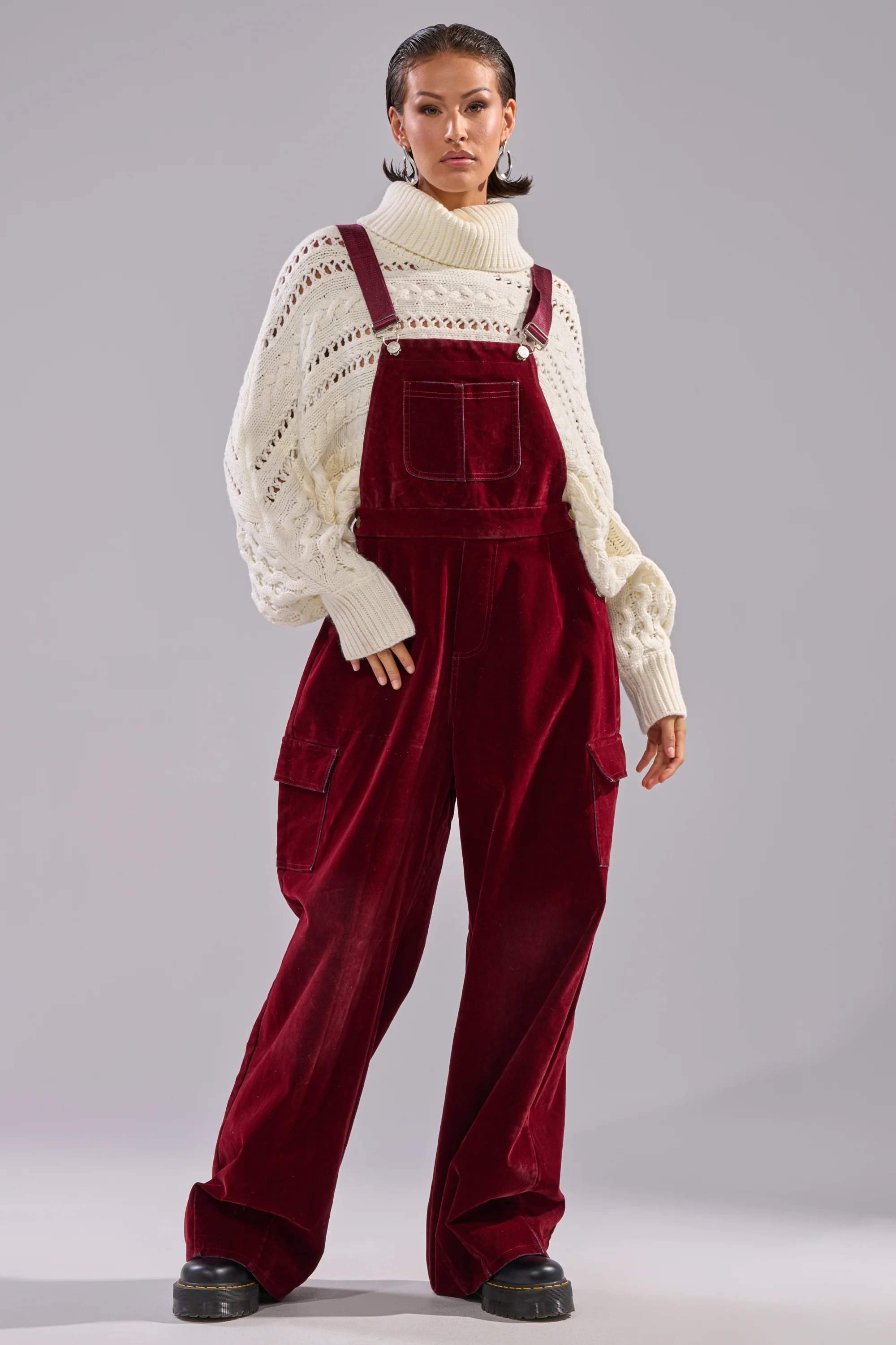 IT'S GIVING VINTAGE VELVET DENIM OVERALLS - Image 2