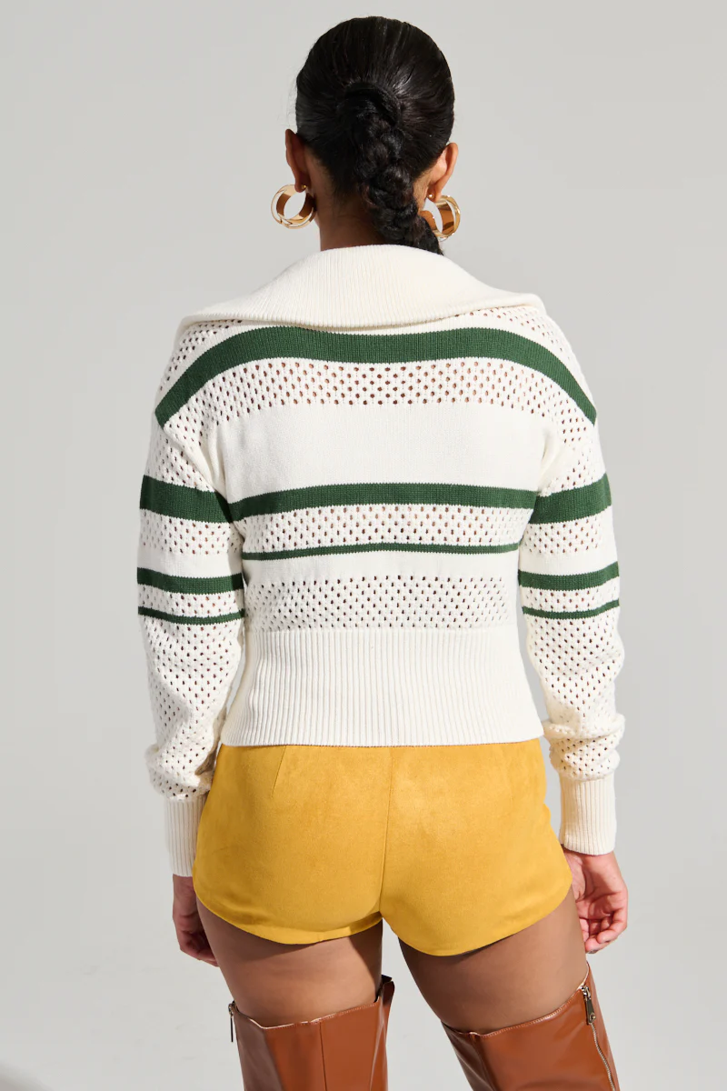 IVY LEAGUE STRIPED ZIP UP SWEATER - Image 5