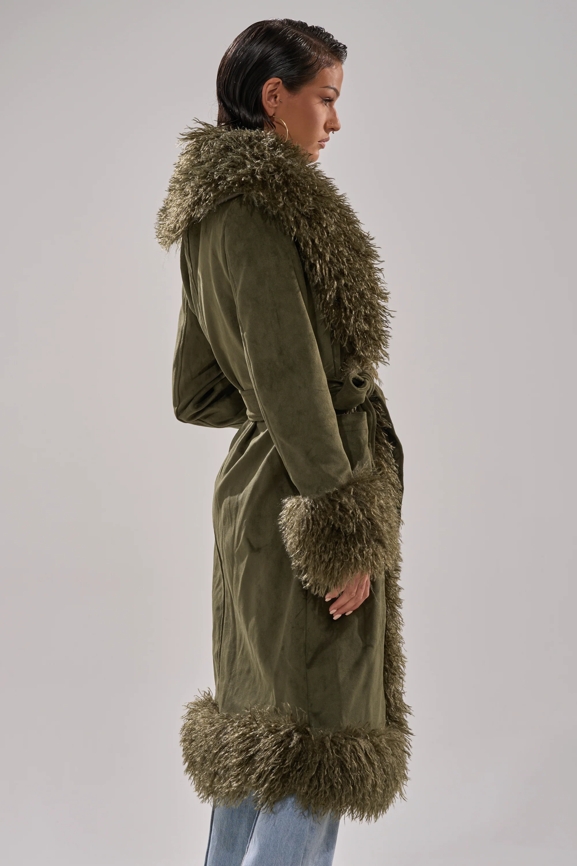 JADE FUR TRIM TRENCH - Image 4