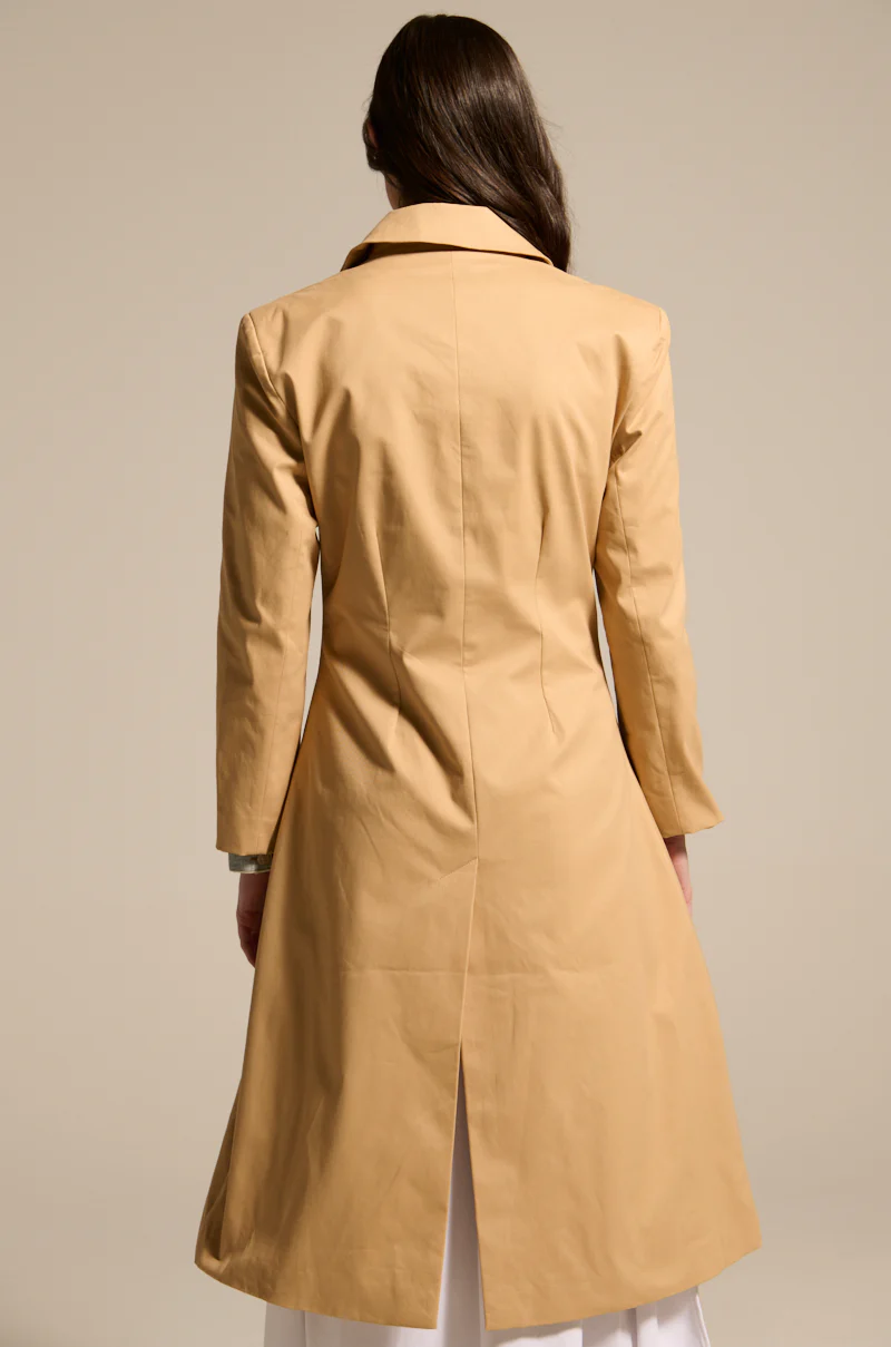 JADE STRUCTURED TRENCH IN KHAKI - Image 6