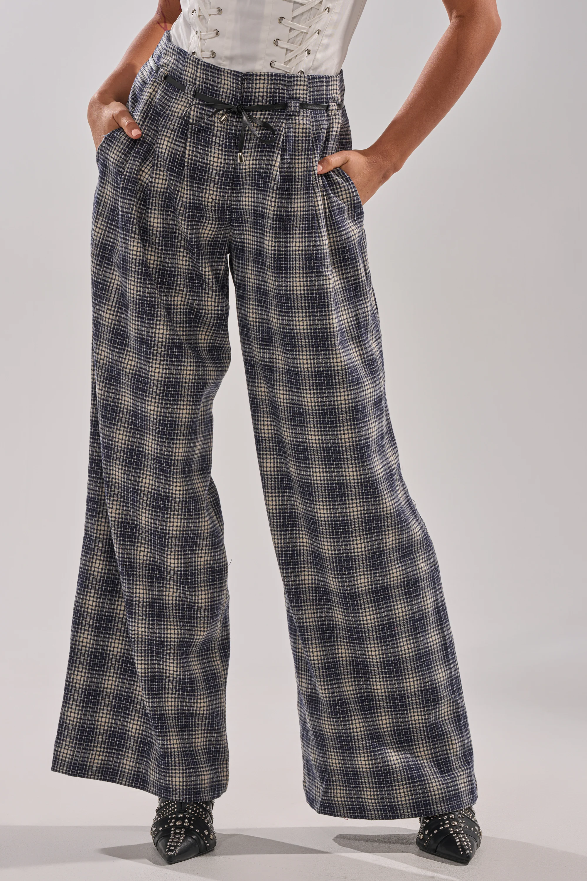 JANE PLAID TROUSER