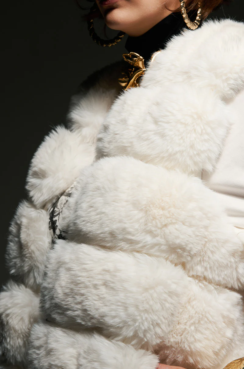 JENNY LIN FAUX FUR MAXI VEST IN WHITE - Image 11