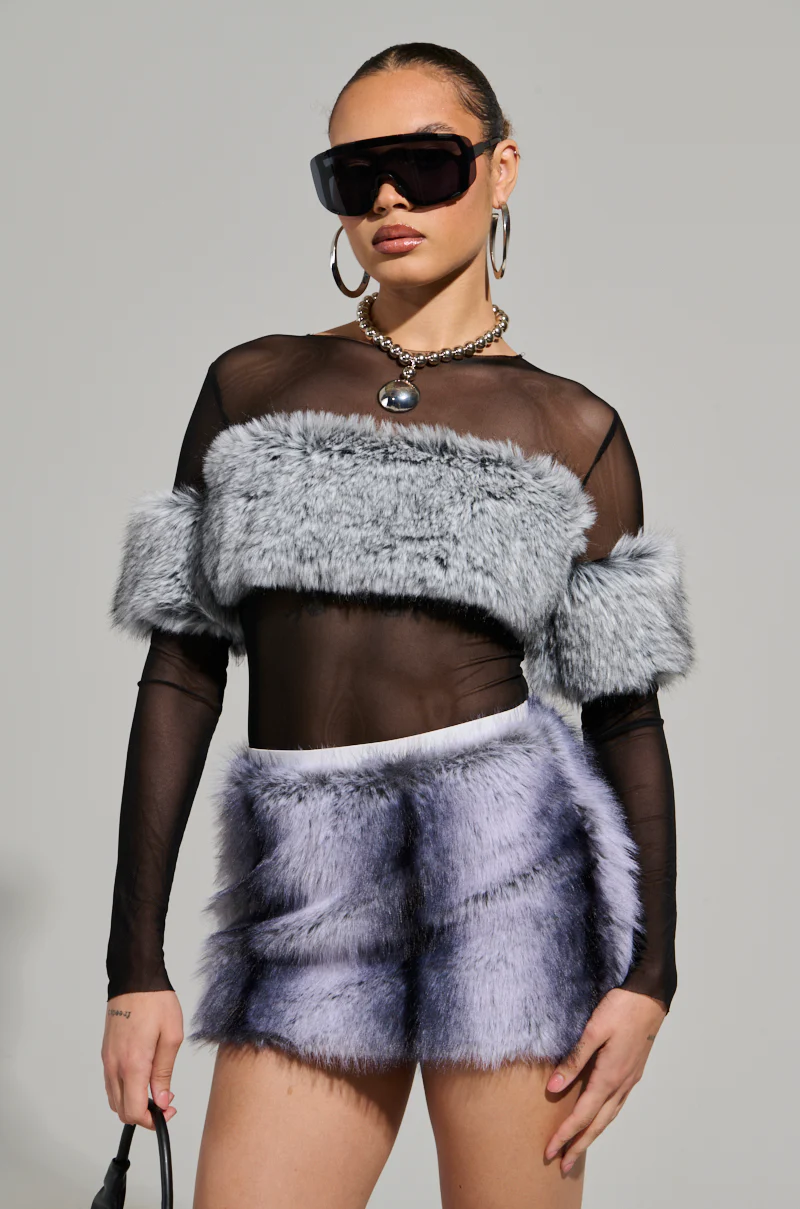 JENNY LONG SLEEVE TOP WITH FUR - Image 3