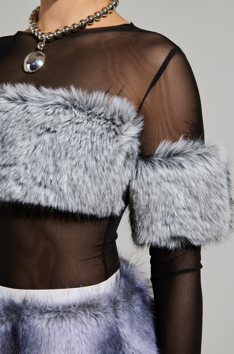 JENNY LONG SLEEVE TOP WITH FUR - Image 7
