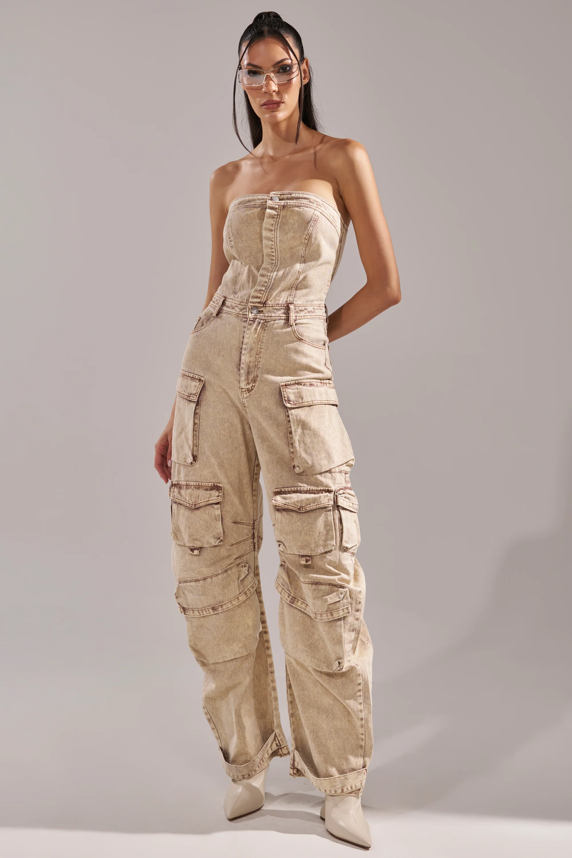 JESSICA DENIM CARGO JUMPSUIT - Image 3