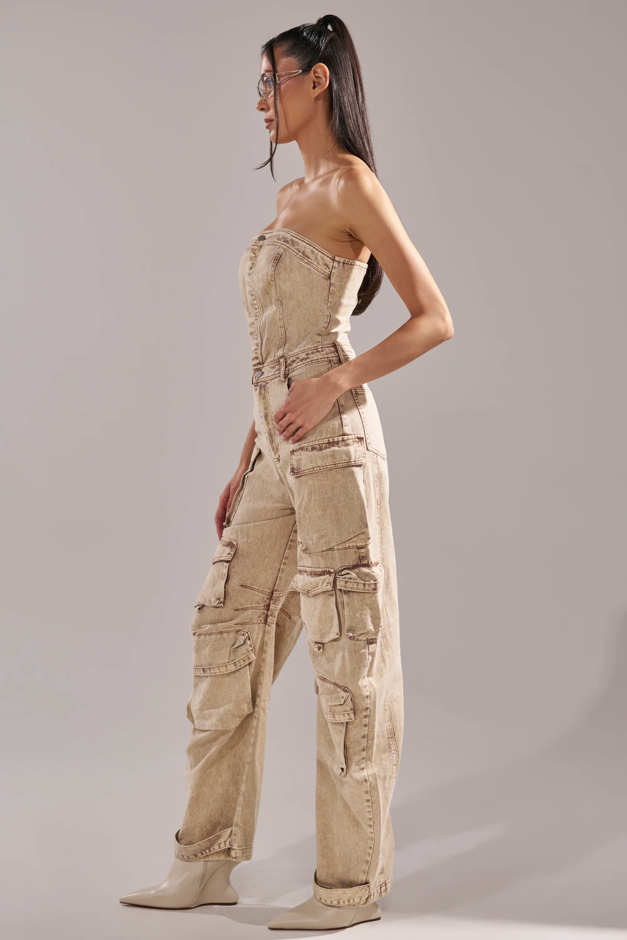 JESSICA DENIM CARGO JUMPSUIT - Image 4