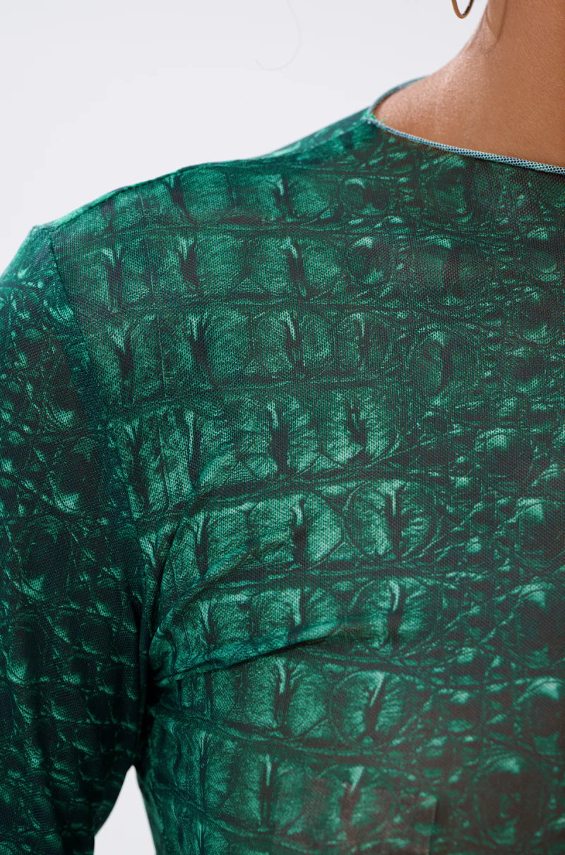 JESSICA PYTHON LONG SLEEVE MESH TOP - Image 7