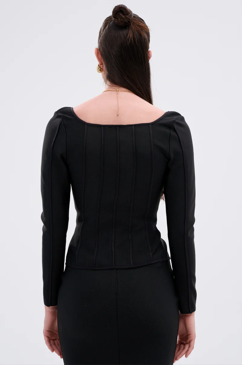 JESSIE BANDAGE ZIP UP BLOUSE - Image 3