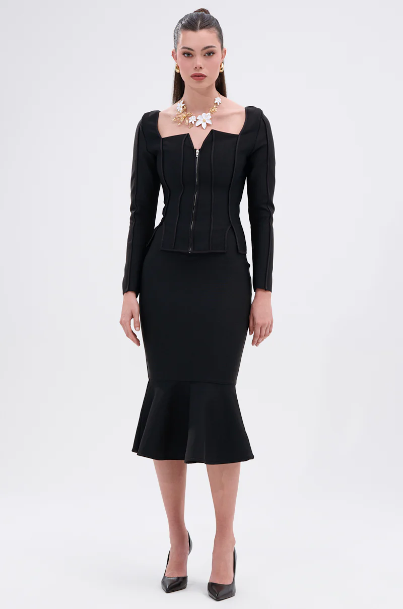 JESSIE BANDAGE ZIP UP BLOUSE - Image 5
