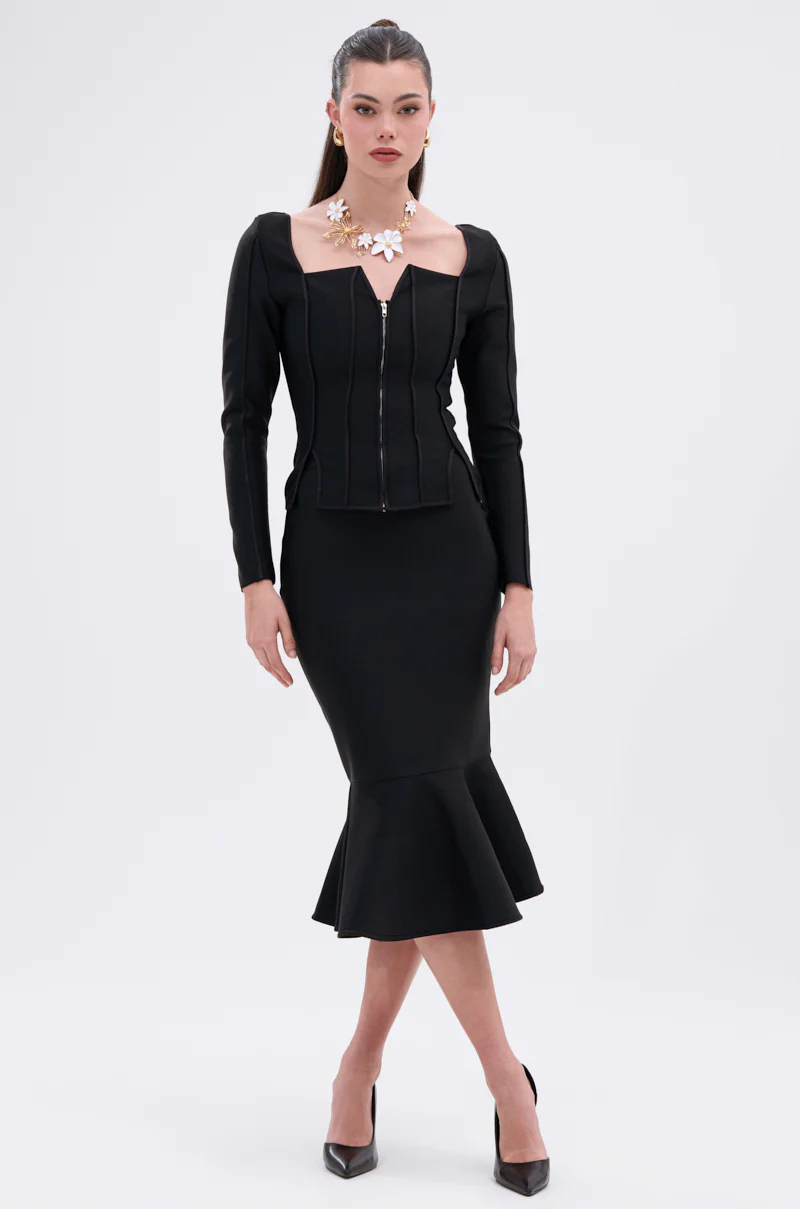 JESSIE BANDAGE ZIP UP BLOUSE - Image 6