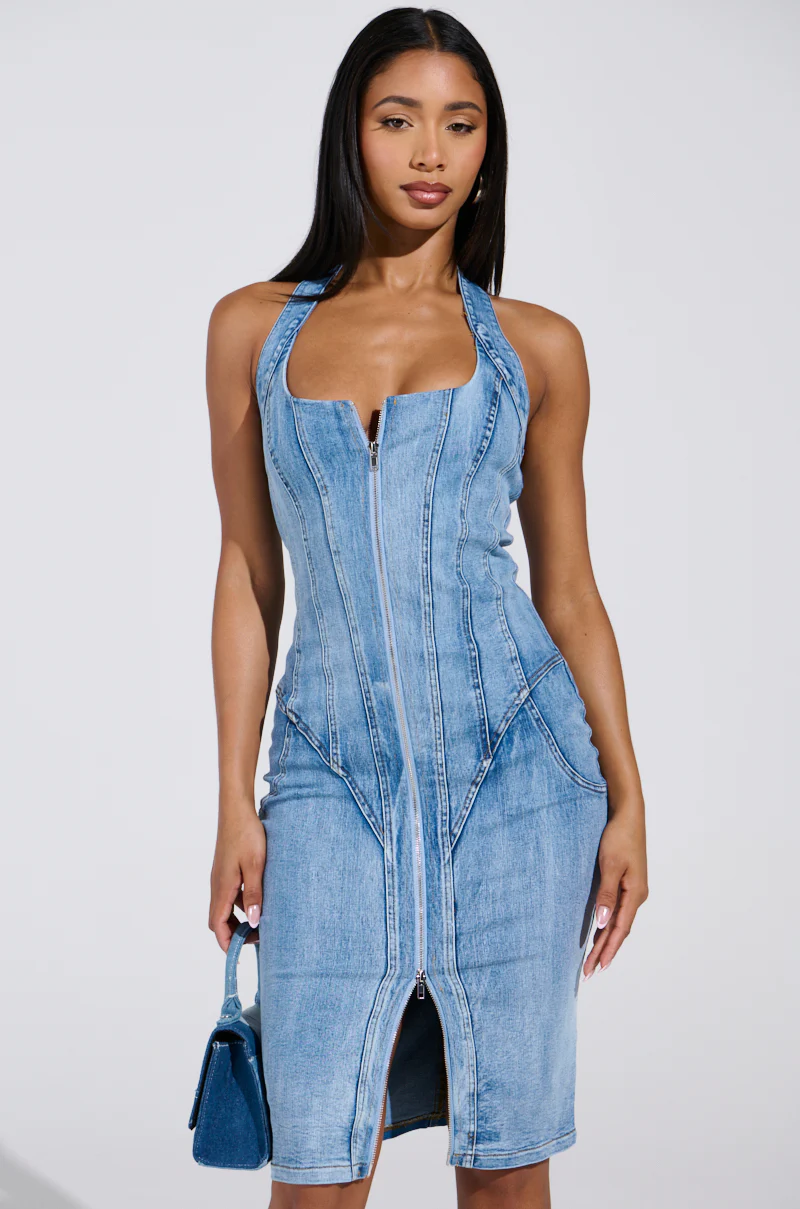 JESSIE DENIM MINI DRESS - Image 2