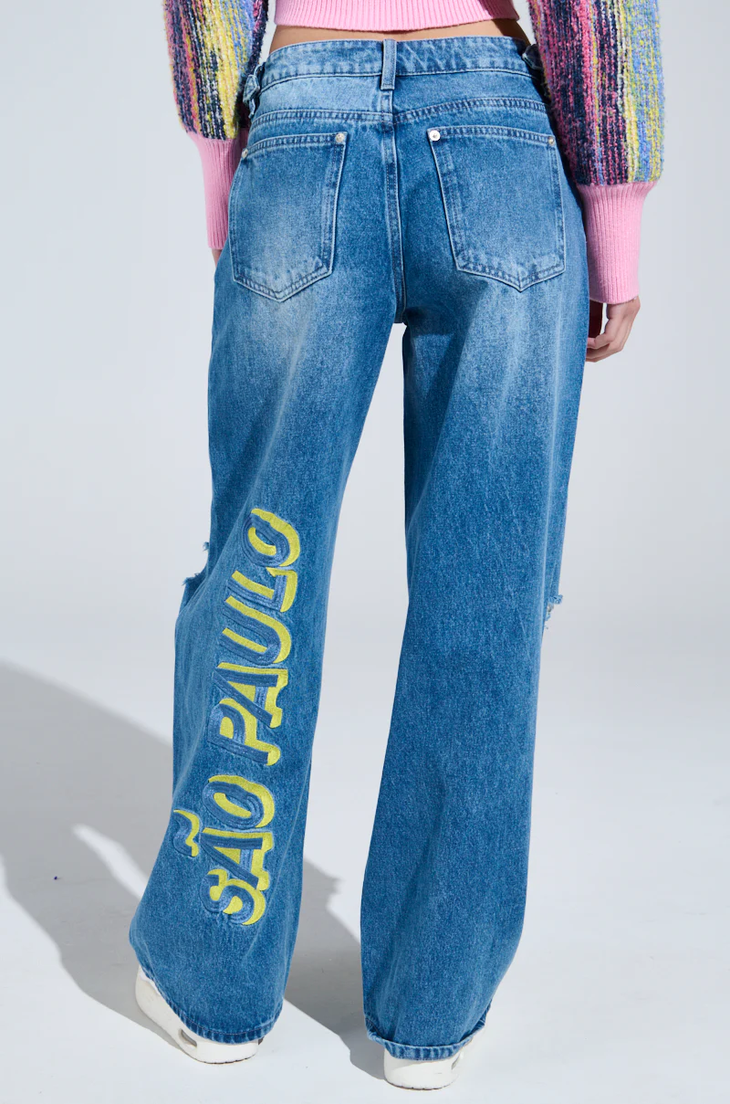 JETSETTER EMBROIDERY WIDE LEG JEANS - Image 5