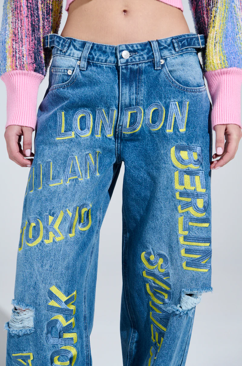 JETSETTER EMBROIDERY WIDE LEG JEANS - Image 8