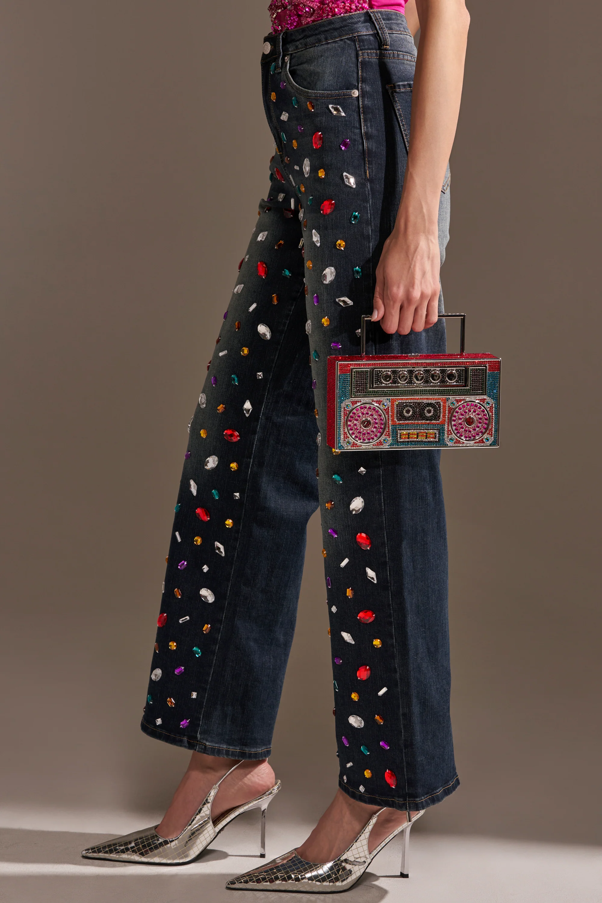 JEWELERS ROW RHINESTONE DENIM JEANS - Image 3
