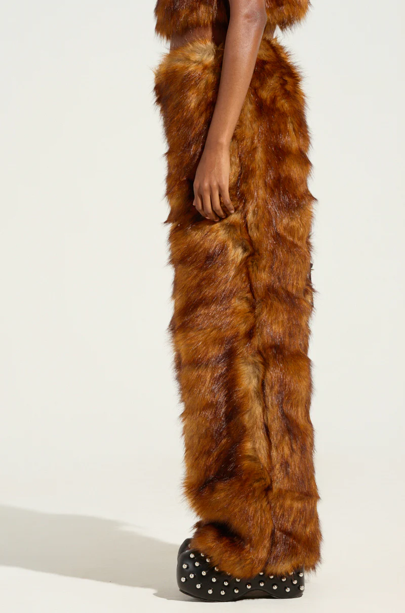 JODIE WIDE LEG FASHION FUR PANT - Image 3