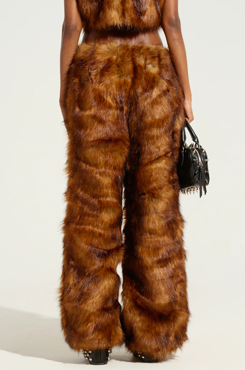 JODIE WIDE LEG FASHION FUR PANT - Image 4