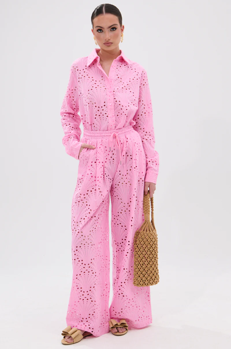 JORDAN EYELET PALAZZO PANT