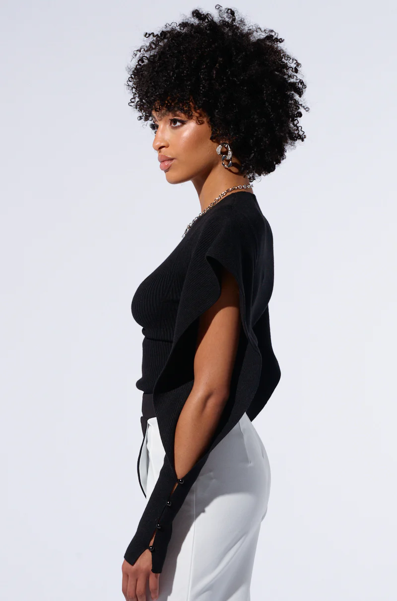 JULIA LONG SLEEVE SWEATER IN BLACK - Image 3