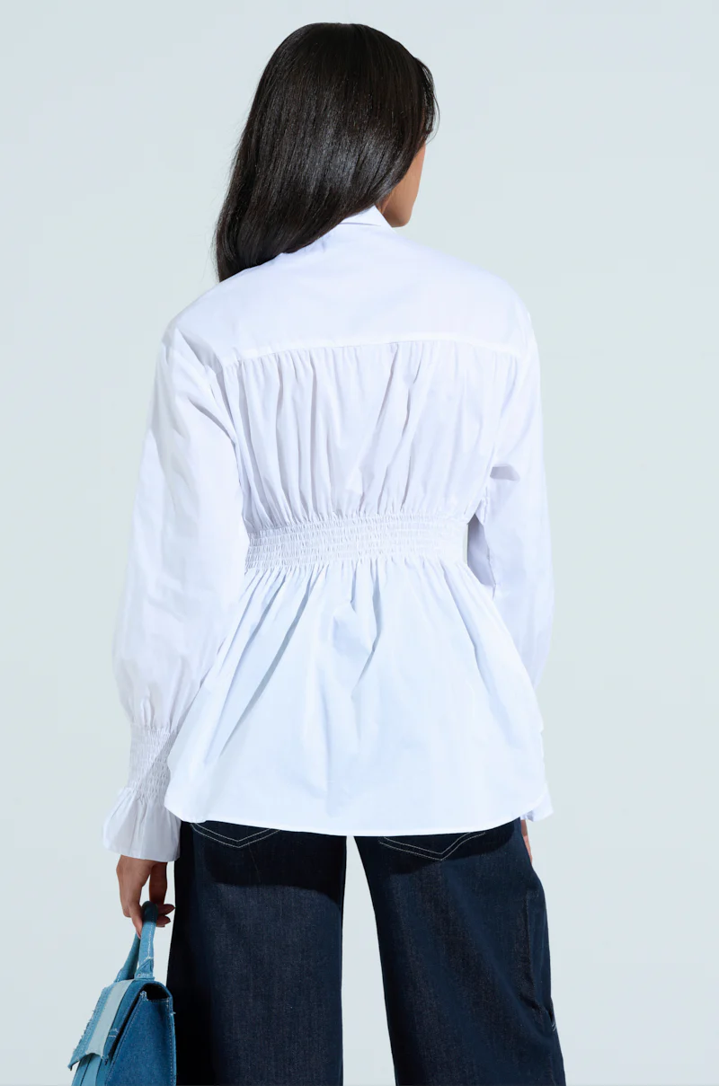 JULIE DENIM BOW BUTTON DOWN - Image 5