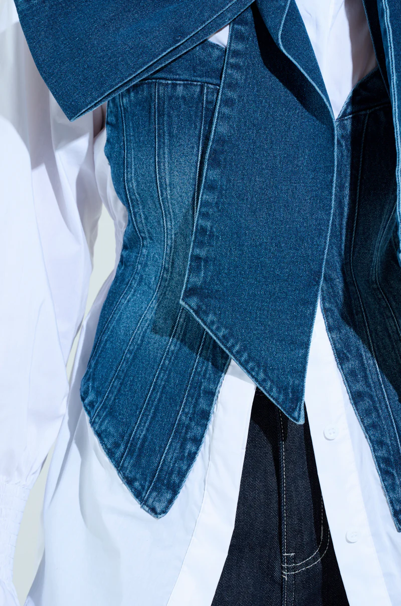 JULIE DENIM BOW BUTTON DOWN - Image 8