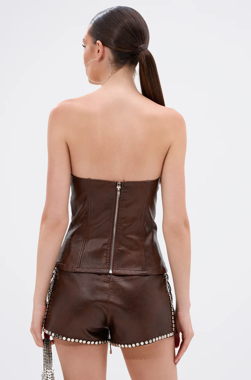JULIE FAUX LEATHER STUDDED CORSET - Image 4
