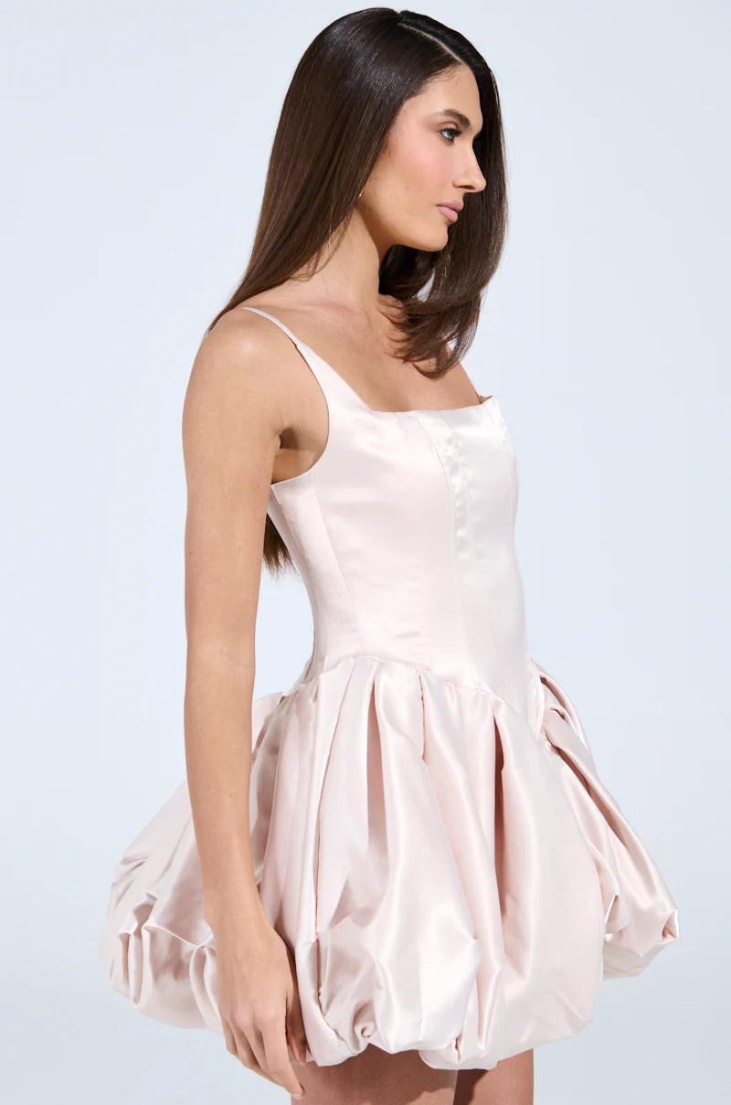 JULIET SATIN MINI DRESS IN LIGHT PINK - Image 4