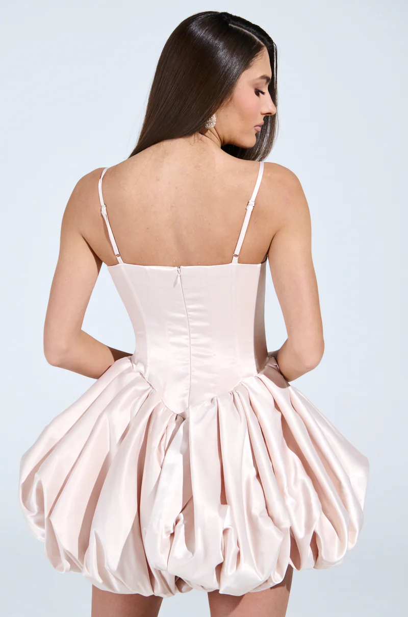 JULIET SATIN MINI DRESS IN LIGHT PINK - Image 5