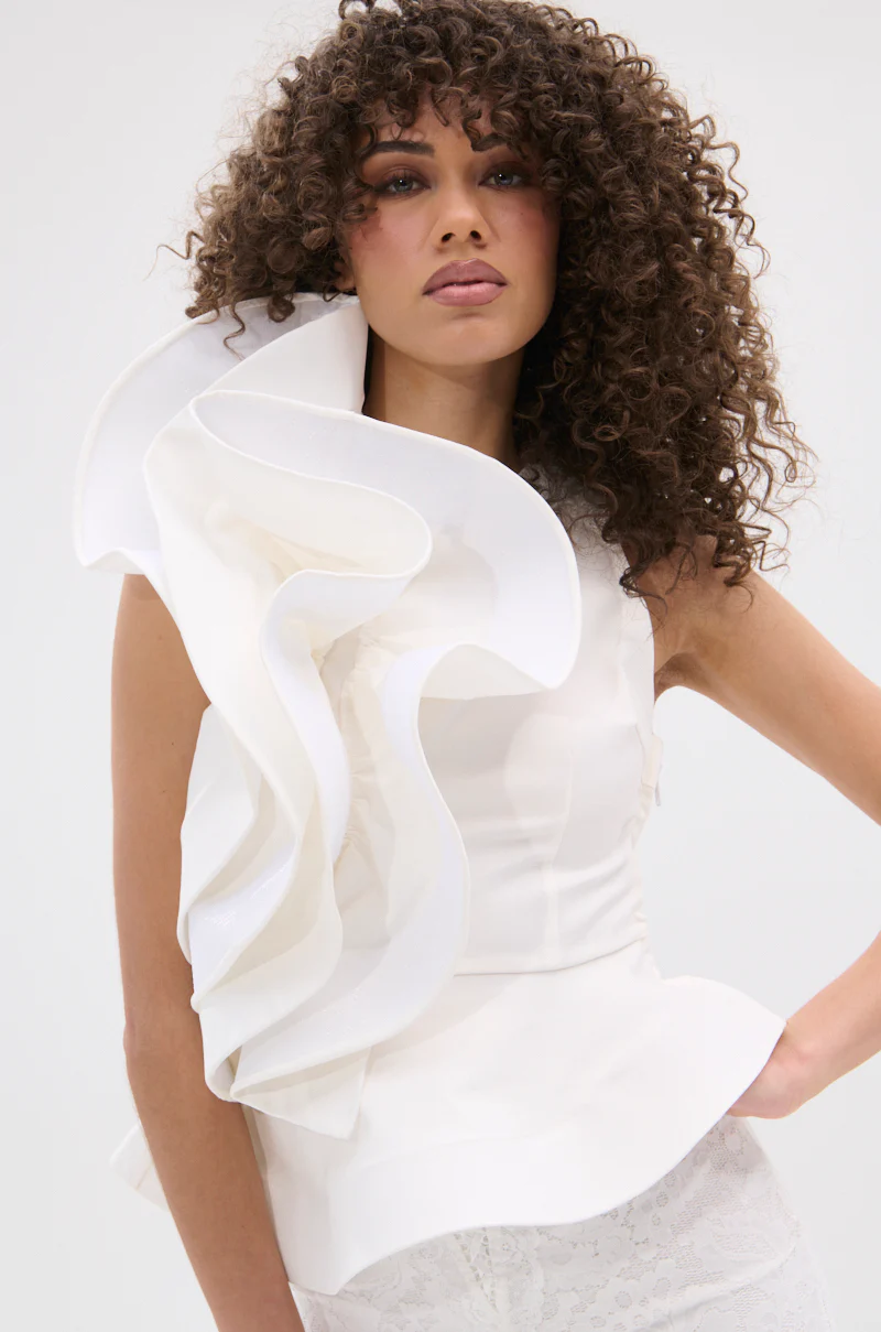 JULIETTE EXAGERATD RUFFLE BLOUSE