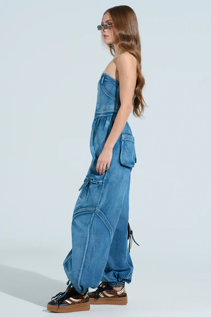JUMPING AROUND DENIM JUMPSUIT - Image 4