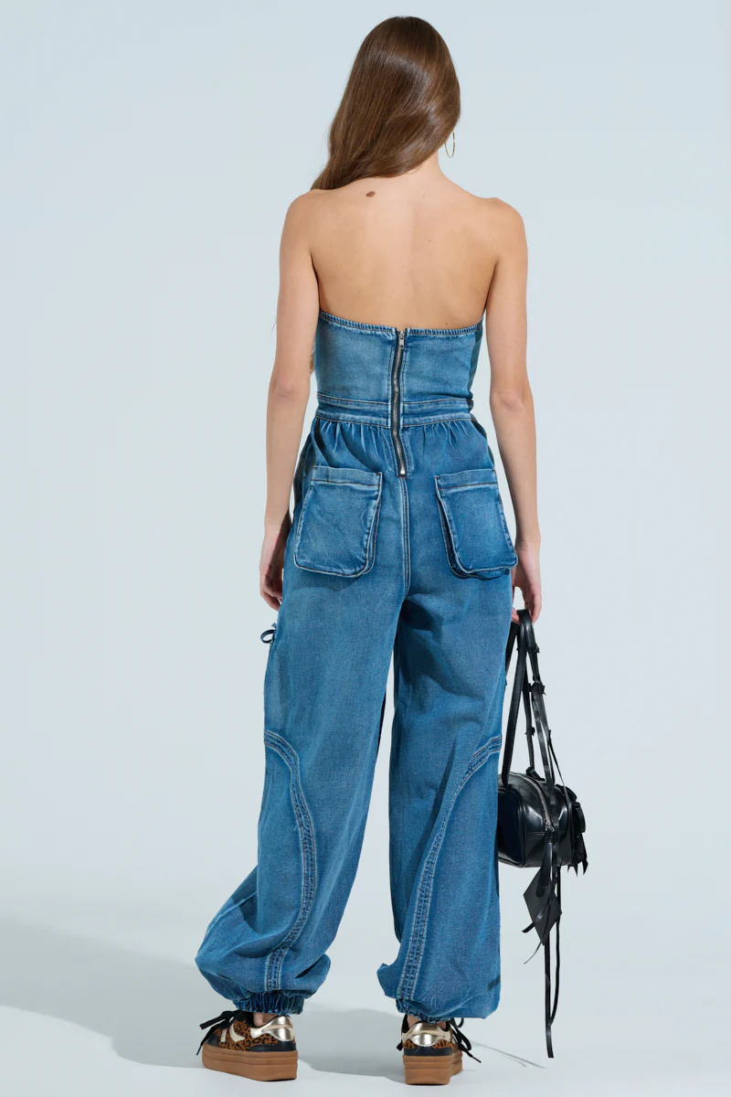 JUMPING AROUND DENIM JUMPSUIT - Image 5