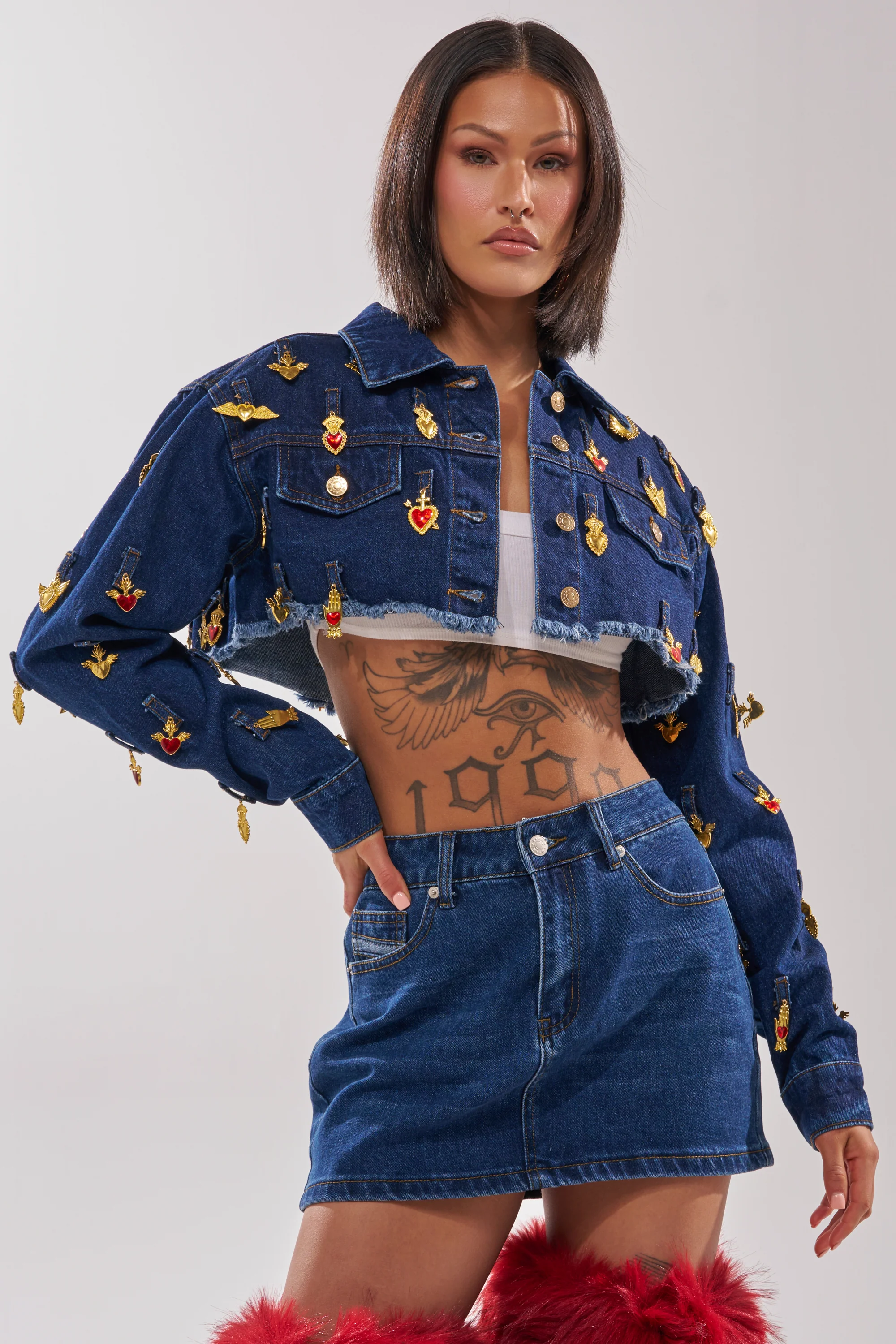 JUST A CRUSH CROPPED DENIM JACKET - Image 2