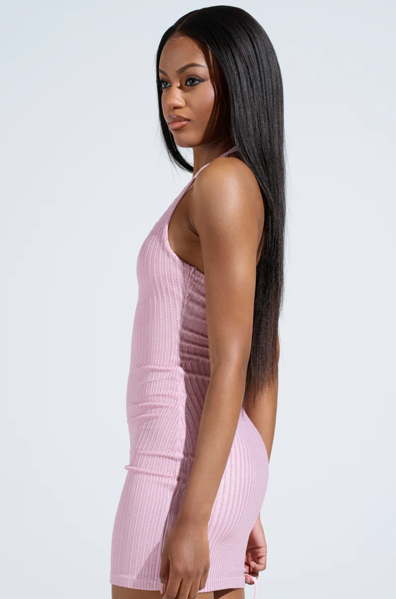 JUST A GIRL METALLIC MINI DRESS IN LILAC - Image 3