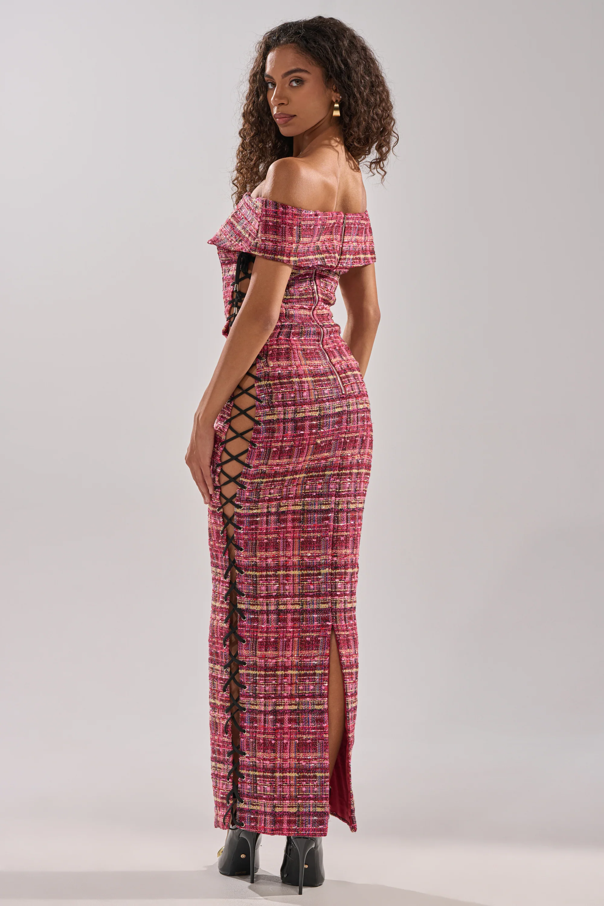JUST A GIRL TWEED MAXI DRESS - Image 5
