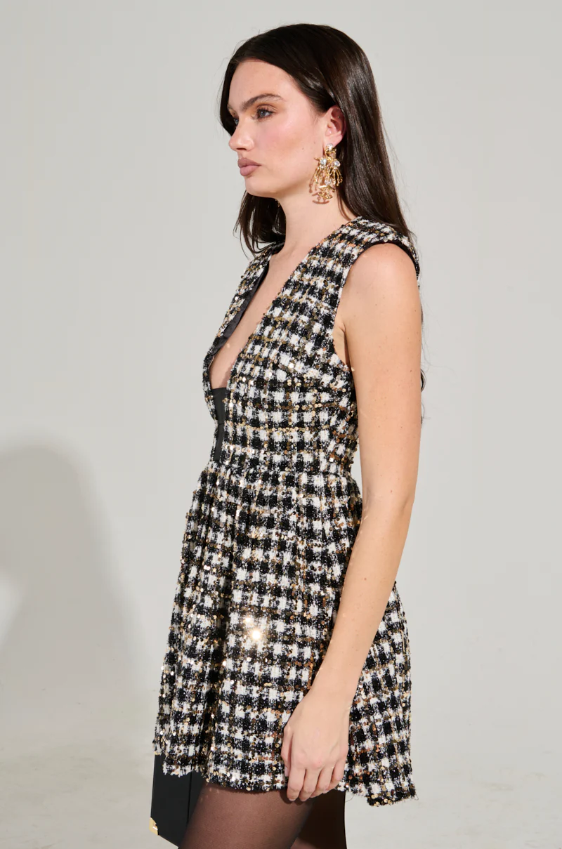JUST A GIRL TWEED MINI DRESS - Image 3