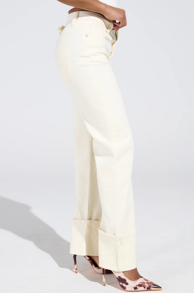 JUST GO WITH IT IVORY DENIM PANT - Image 5