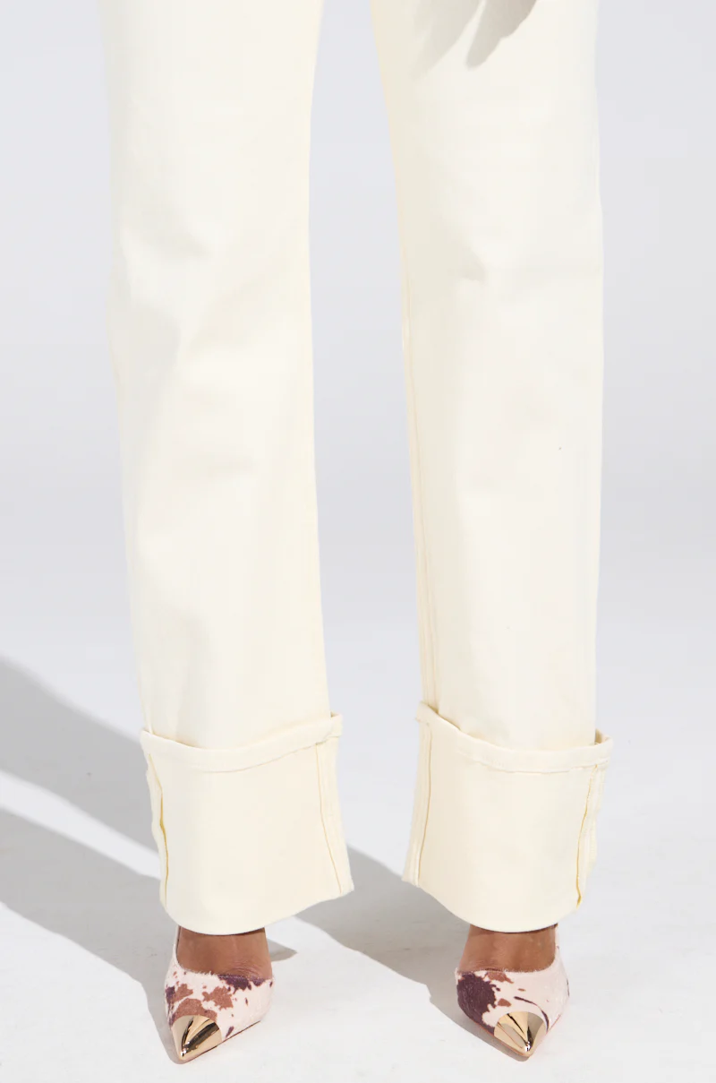 JUST GO WITH IT IVORY DENIM PANT - Image 7