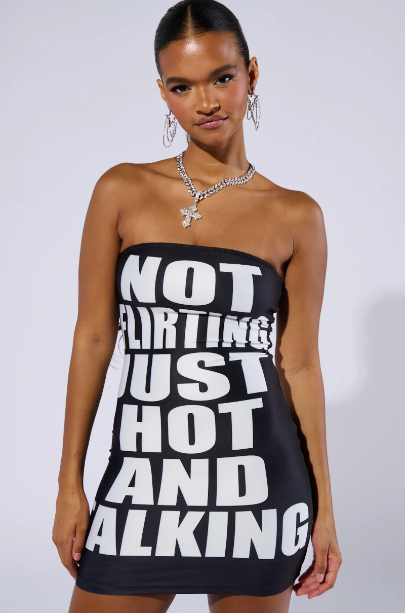 JUST HOT GRAPHIC MINI DRESS - Image 4
